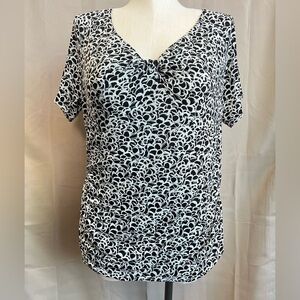 NWT Semantiks Black White Print Top 3X